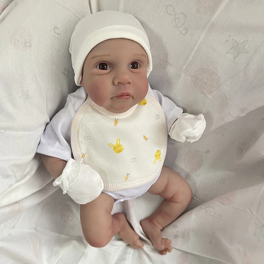 19Inch Already Finished Baby Miley Reborn Doll Lifelike Soft Touch 3D Skin Hand-drawn Hair Visible Real Picture Dolll Toy Gifts