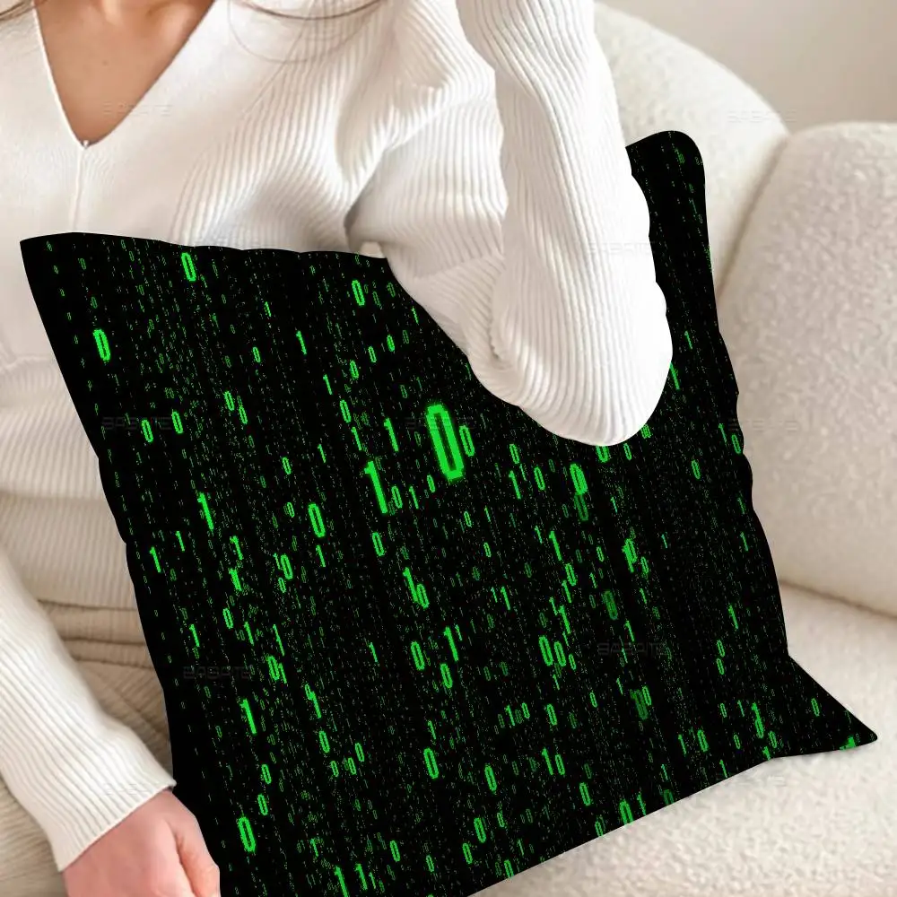Binary Code The Matrix Program Chart Game Film Kissenbezug Zoll Farmhouse Decor Dekokissenbezüge für Couch-Dekorationen – Detail 12