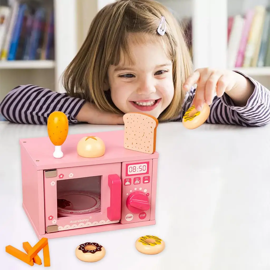 Microwave Toys Pretend Play Oven Role Play Early Preschool Mini Play House