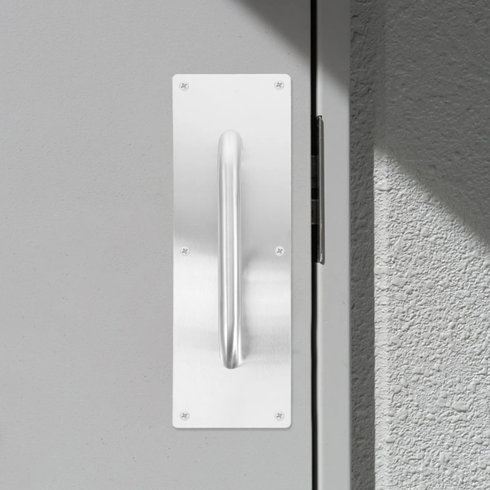 Stainless Steel Push Pull Door Handles 2 Pack Modern Fire Rated for Passage Cabinet Sliding Doors