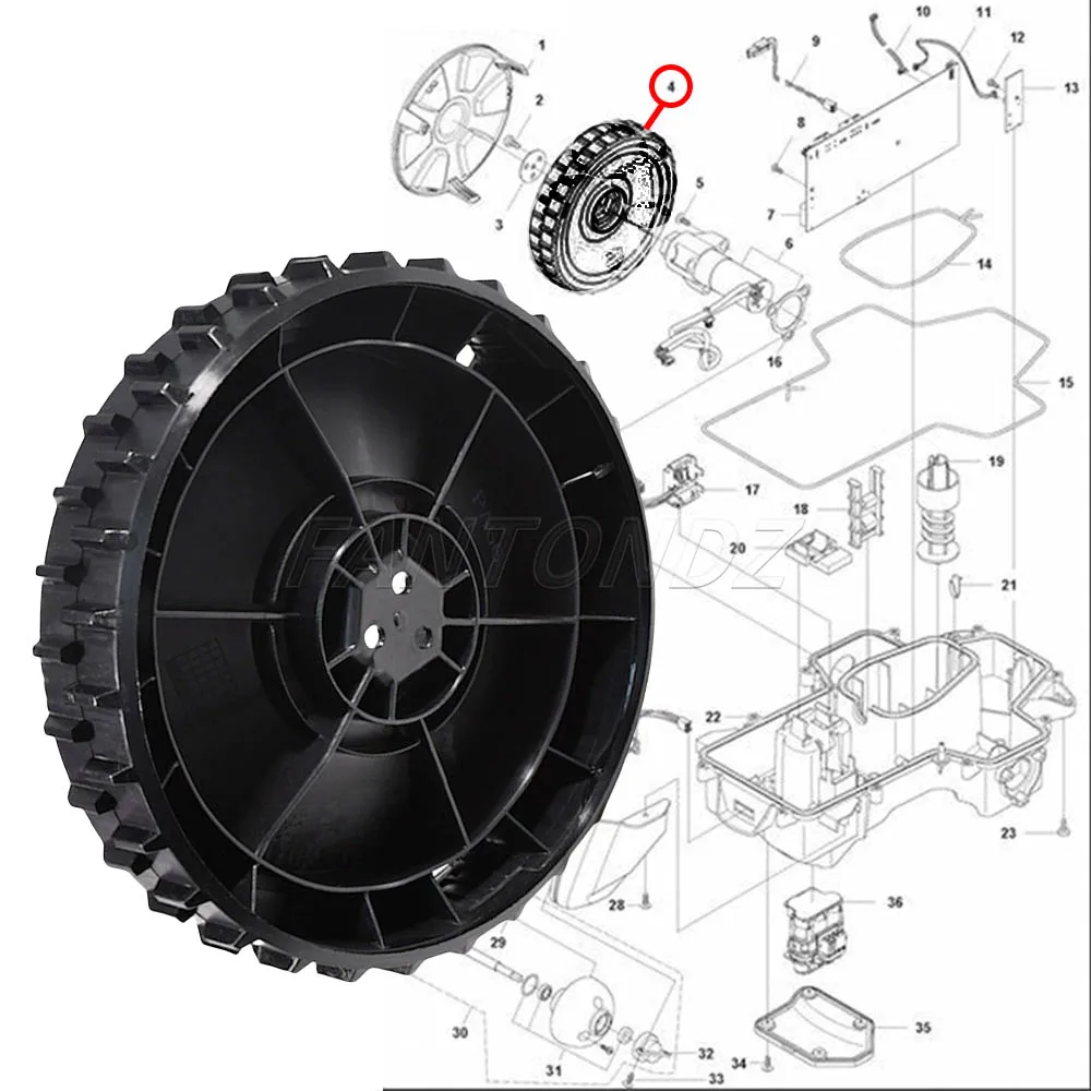 عجلة القيادة عجلة جزازة العشب ل Flymo 1200R ل Automower 105 305 ل Husqvarna Gardena R38Li R40Li R45Li R50Li R70Li 574465104