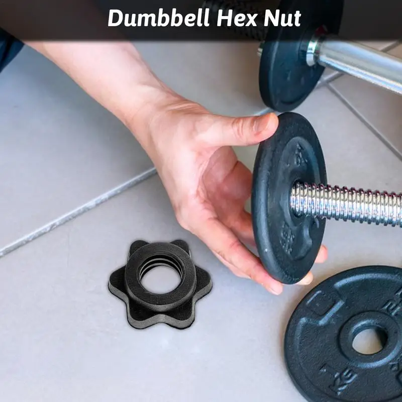 Dumbbell Hex Nut Dumbbell Screw Clamps Weight Collars 4X Weight Clamps Nuts Barbell Collar Clamps Replacement Parts Dumbbell