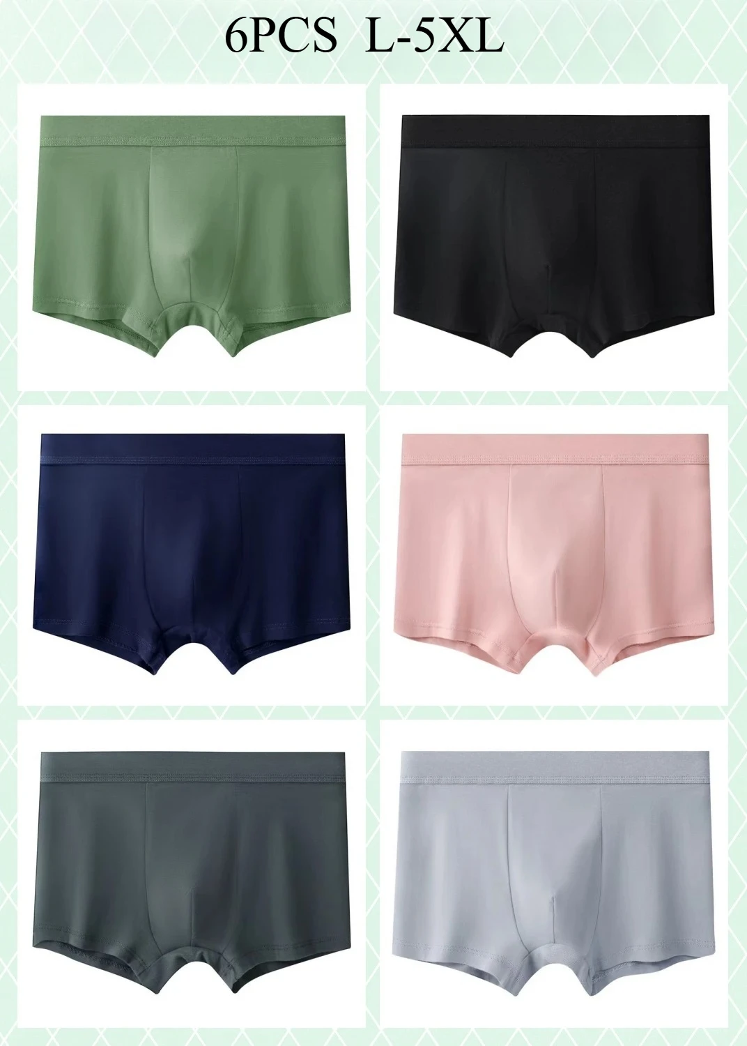 

6-Pack Men's Ultra Soft Cotton Briefs Big and Tall Breathable Underwear Comfort Fit Sizes L-5XL