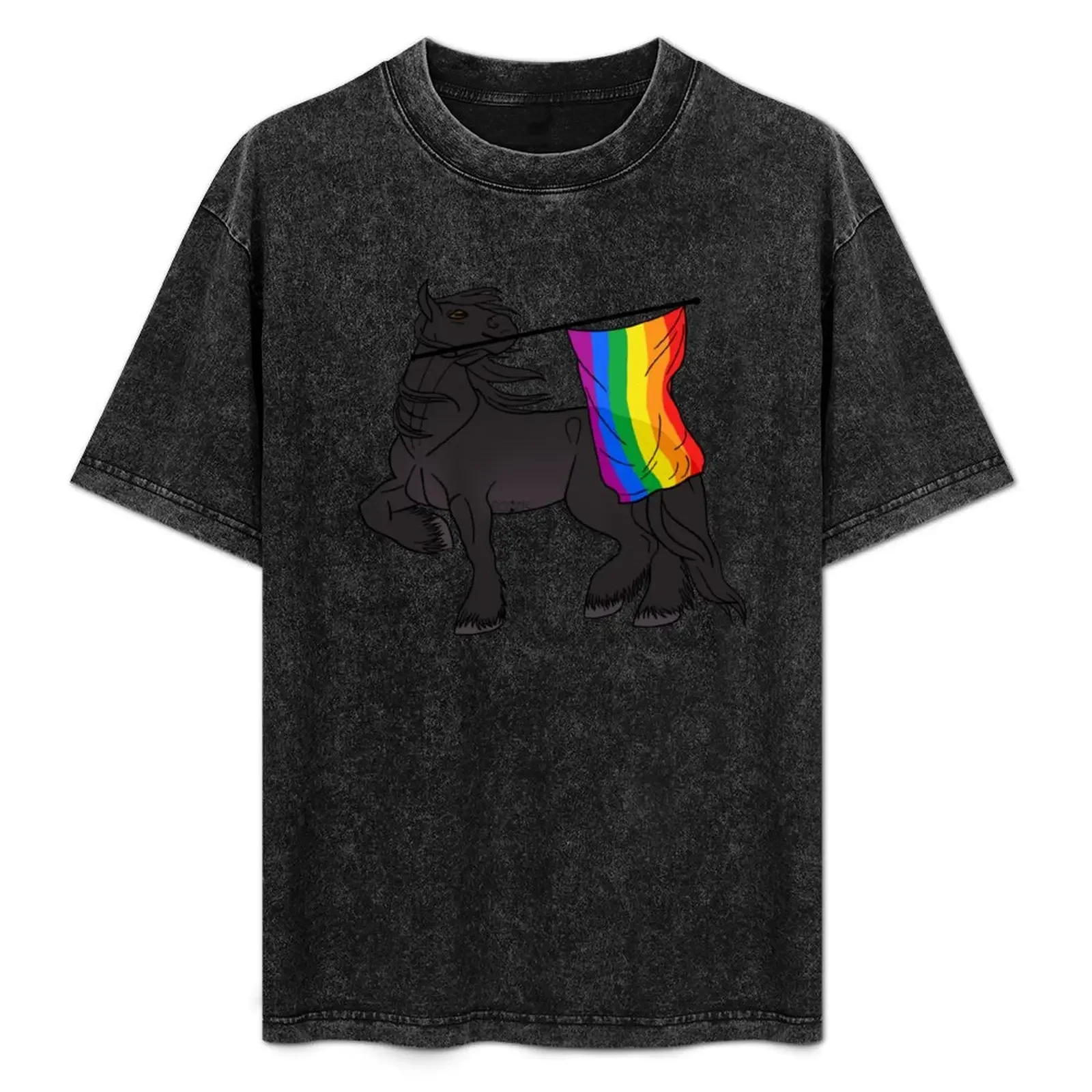 

Gay flag (black draft) [Queer horse] T-Shirt Breathable Sportswear T-Shirt for Men