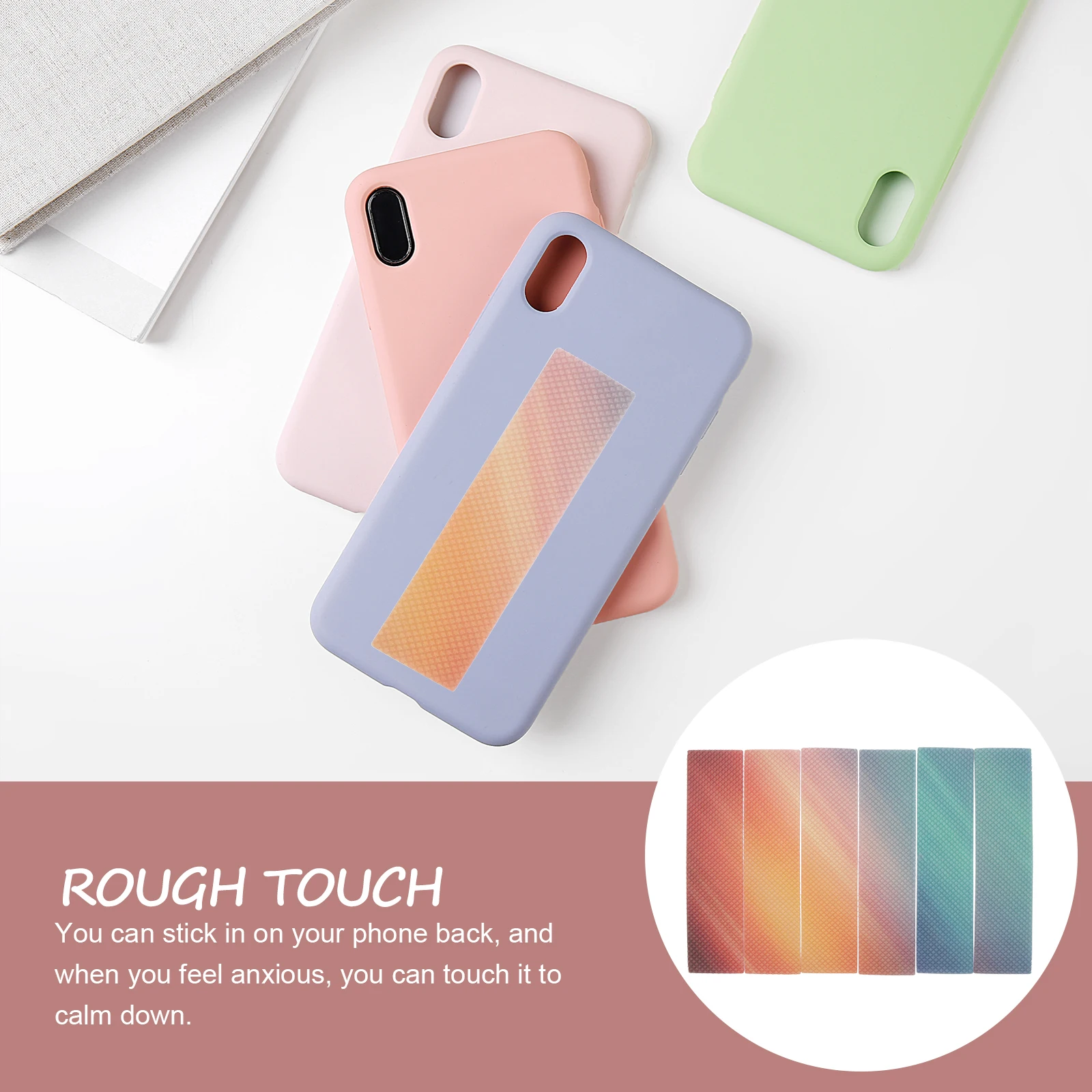 

6 Pcs Anti-pressure Stickers Anxiety Relief Rough Texture Aldult Textured Senses Pvc Tactile Calming Strips Grain