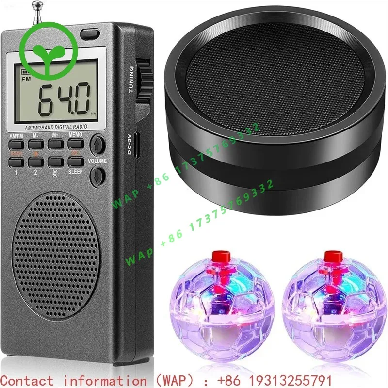 【Popular】4Pcs Wireless Anti-interference Device Kit Outdoor Home Office Use With 2 LED  Balls
