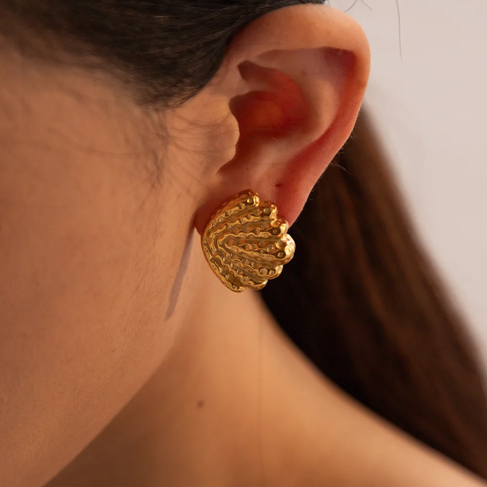 

Stainless Steel PVD 18K Gold Plated Tarnish Wings Stud Earrings For Woman Jewelry Wholesale Trendy