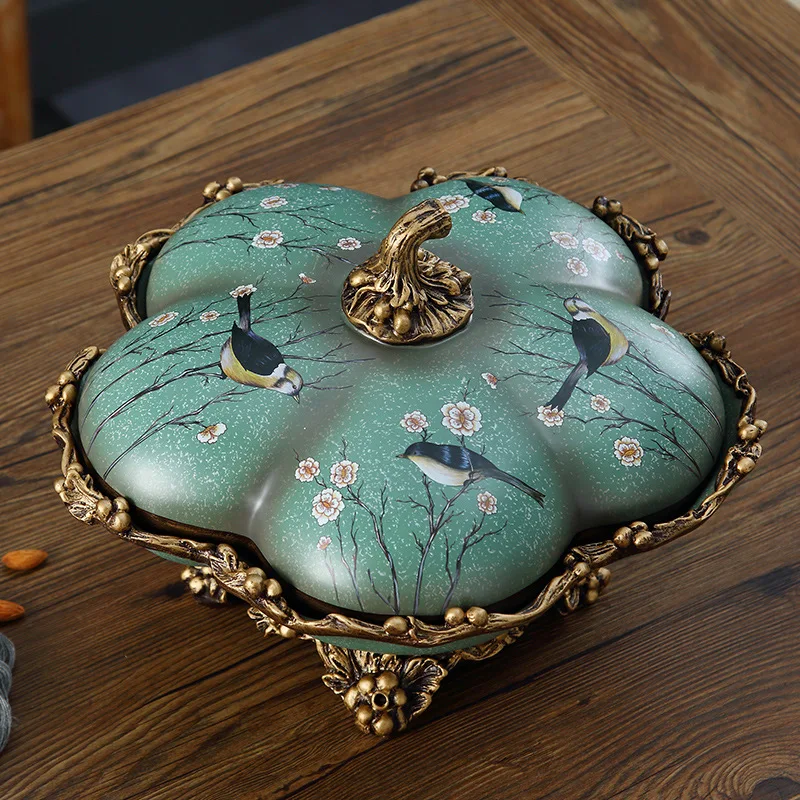American dried fruit plate, creative grid plate for coffee table decorations, European candy ornament for home retro