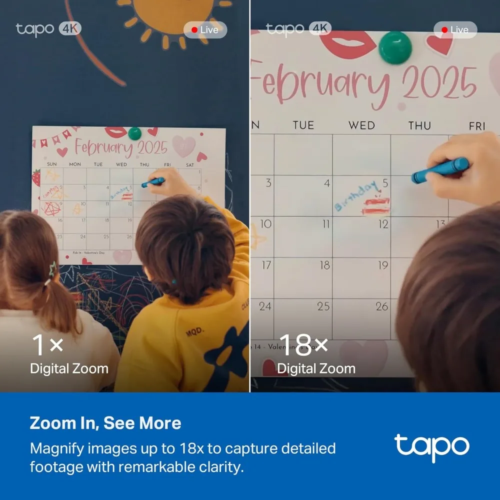 Kamera keamanan dalam ruangan 4k pan/tilt untuk monitor bayi, kamera anjing dengan deteksi dan pelacakan gerakan, 360 °   pan, penglihatan malam berwarna, sd/clo