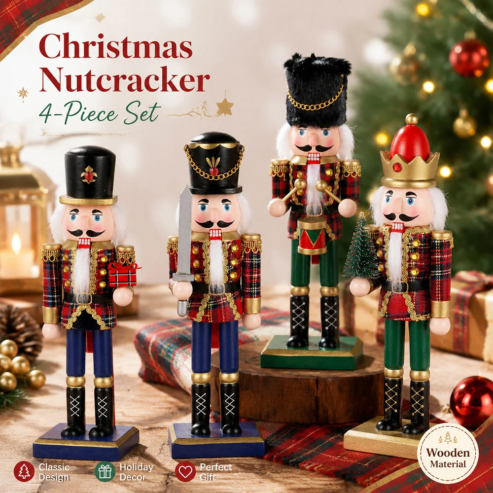 Nutcracker Figurine - Cascanueces de Madera de 25 CM,