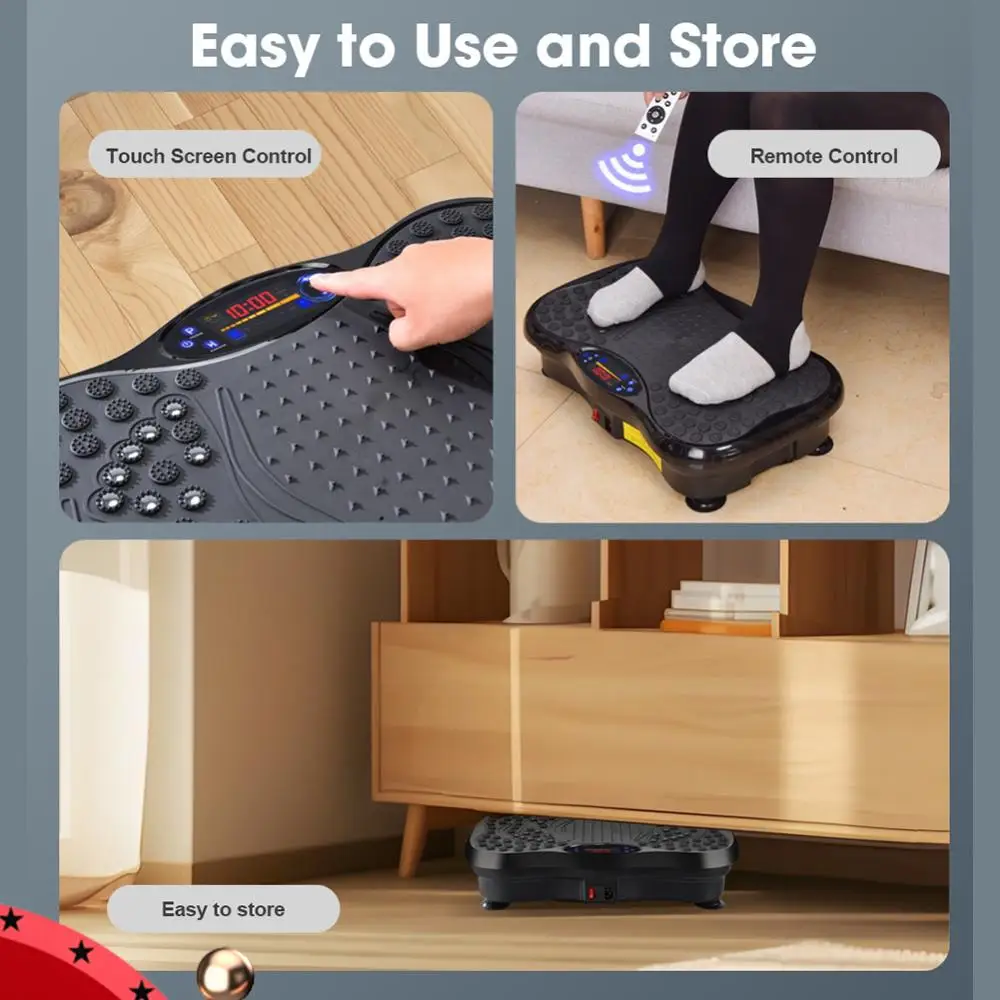 

Vibration Plate Exercise Machine Bluetooth-Compatible Rhythm Full Body Shaker Adjustable Speed Weight Loss Fat Shaking Machines