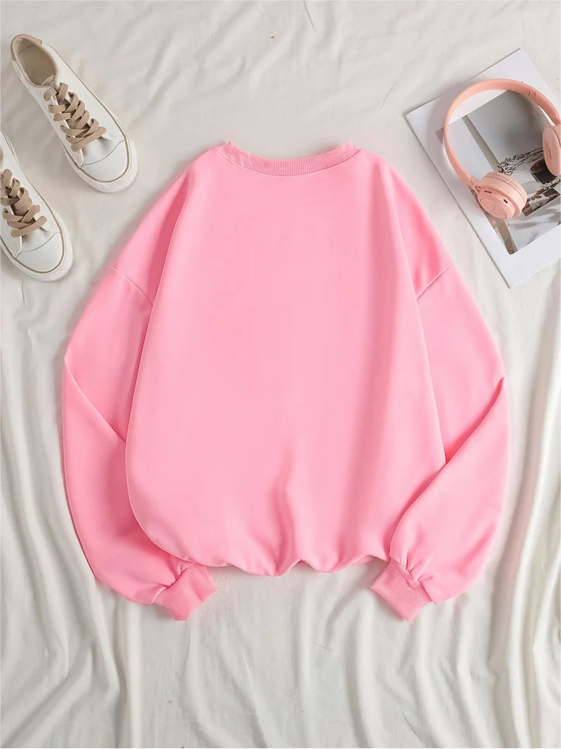 Fashion simple street trend Women\'s pullover love printed hoodie Warm fashion sweatshirt crewneck hoodie women\'s clothing