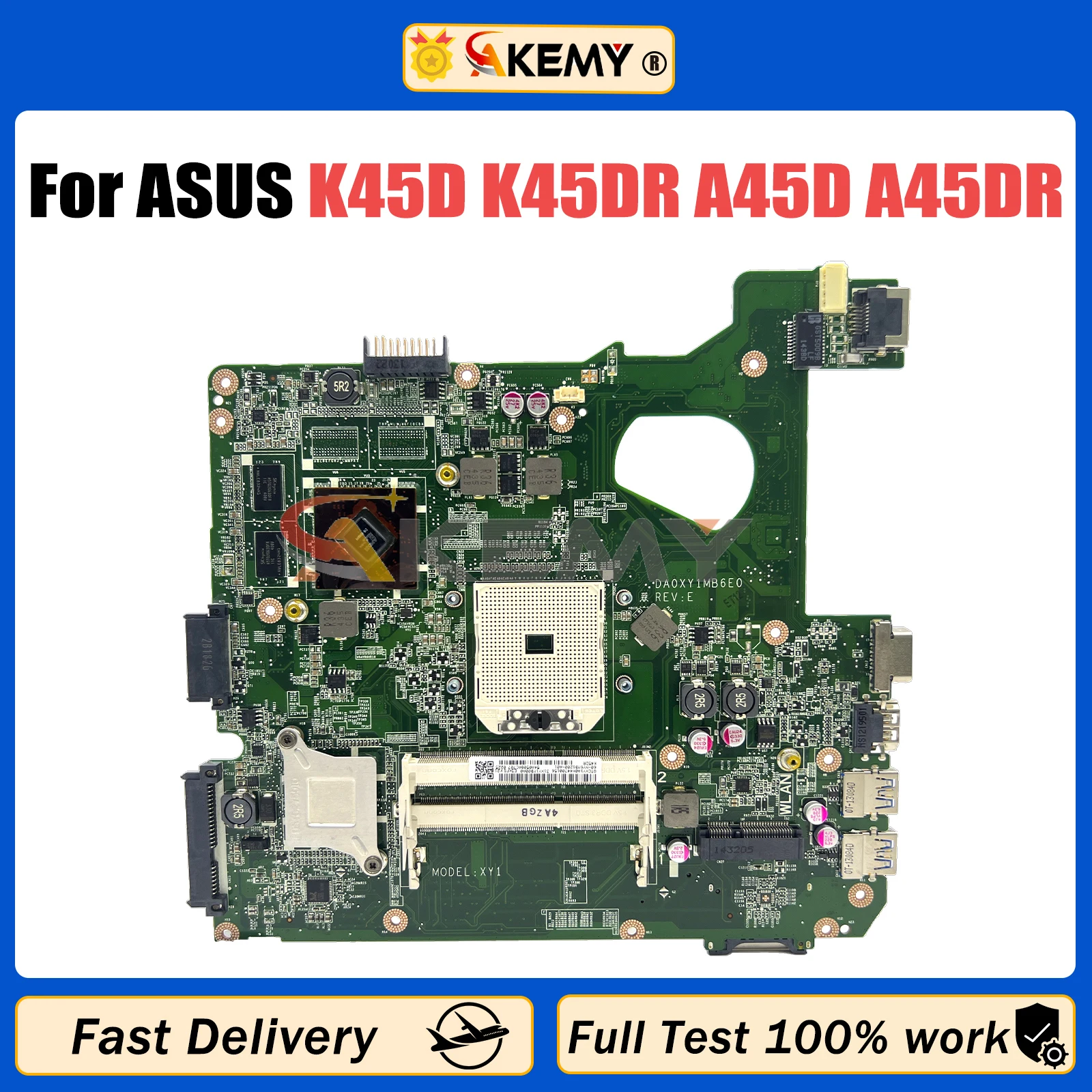 

K45DR With HD7470M GPU Notebook Mainboard For ASUS A45D A45DR K45D K45DR R400D R400DR Laptop Motherboard Tested OK