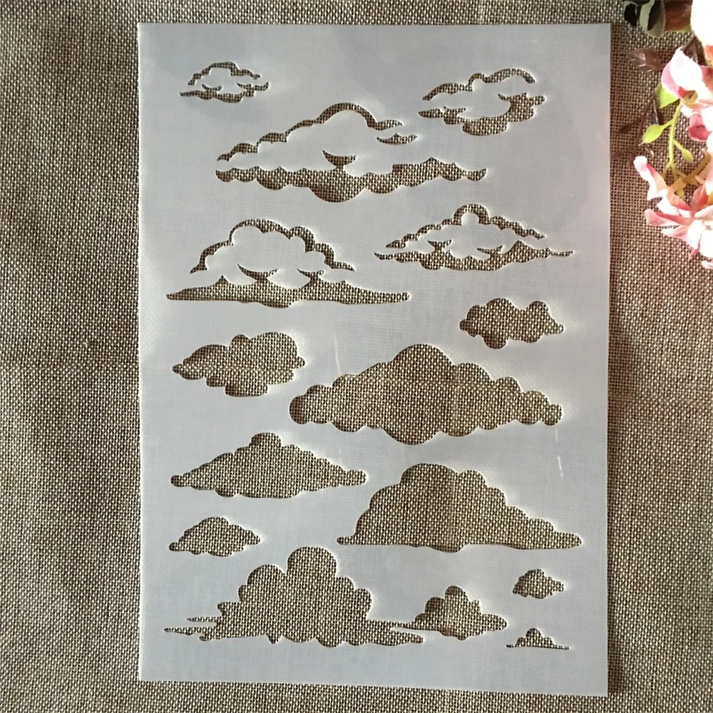 A4 29cm Sky Cloud DIY Layering Stencils Painting Scrapbook Coloring Embossing Album Decorative Template