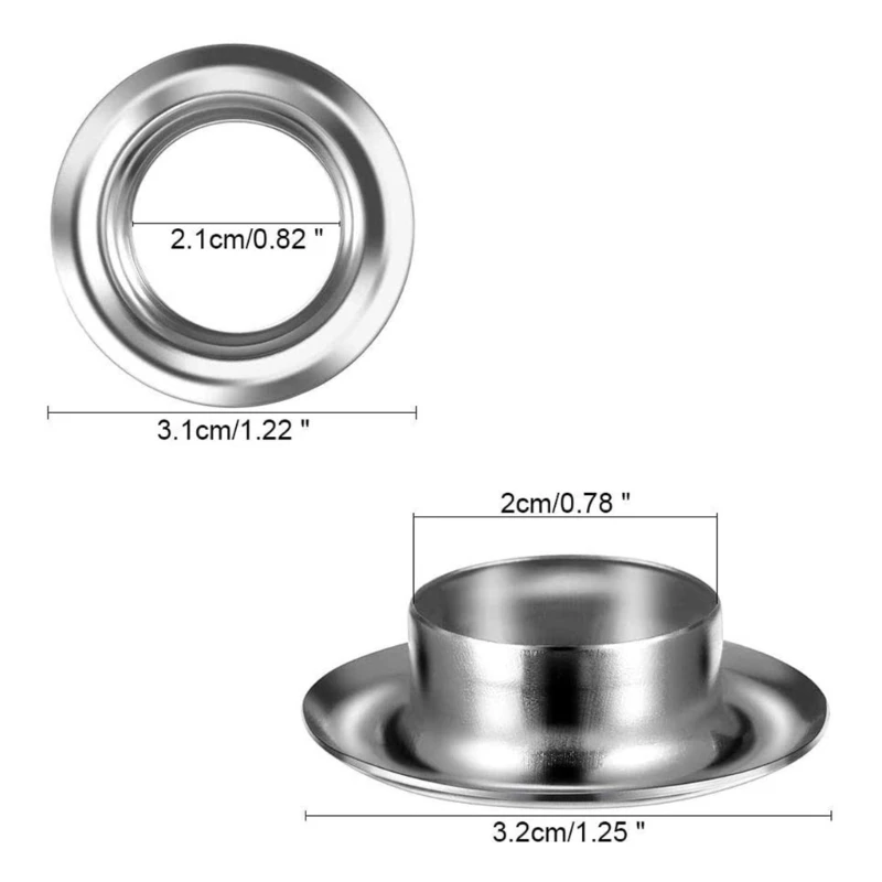 50 Sets Grommet Kits 20mm Sewing Eyelets Silver Color Metal Grommet Tools Dropship