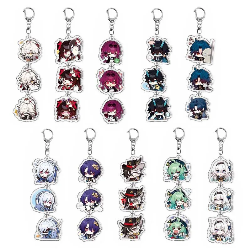 Game Klee Ganyu Eula HU TAO Furina Shenhe Kamisato Ayaka Cosplay Acrylic Keychain Accessories Cartoon Pendant Christmas Gift