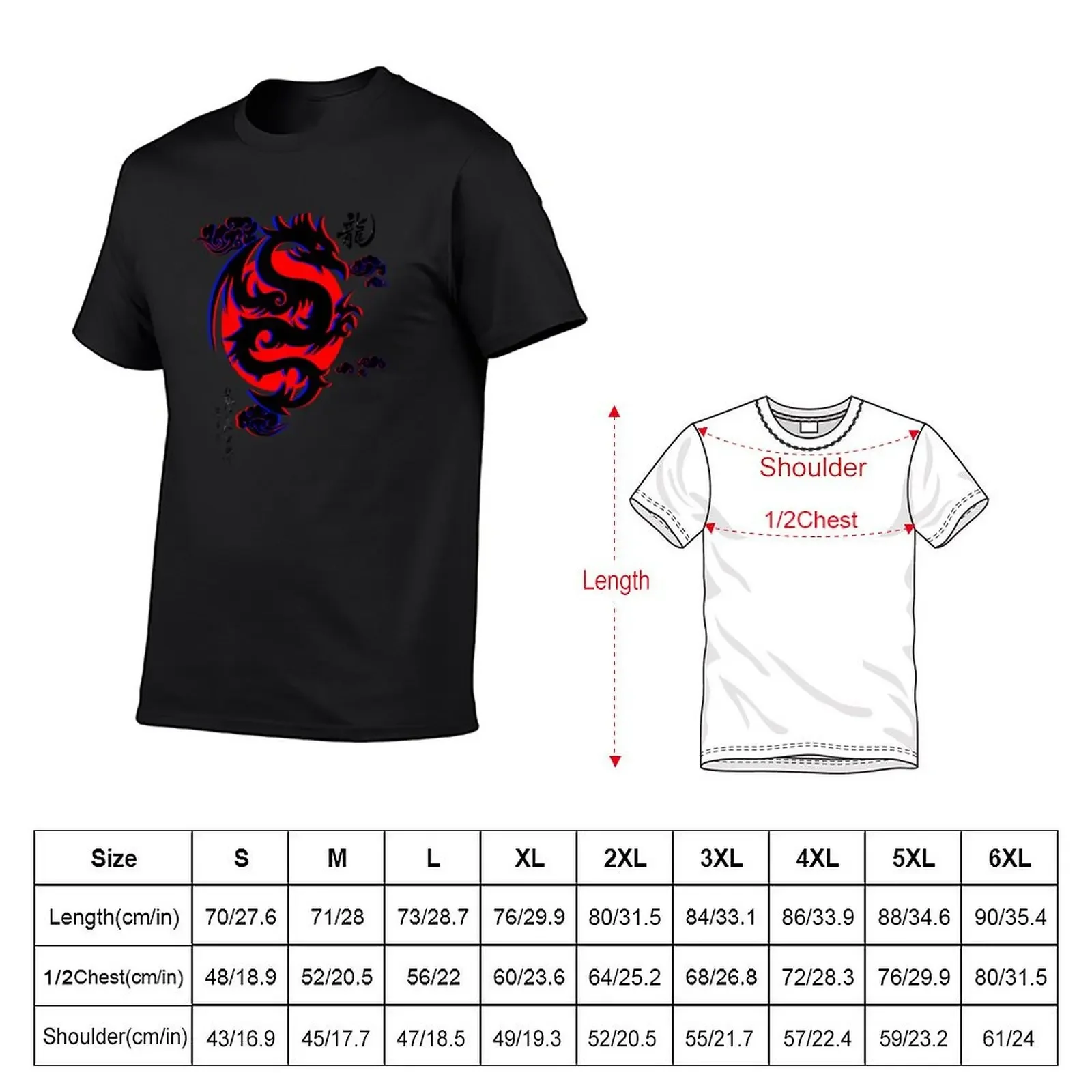 japanese glitch dragon mood T-Shirt summer tops cute tops quick-drying fitted t shirts for men