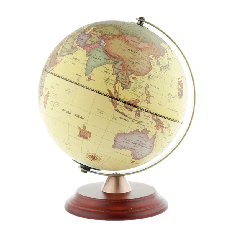 Wooden Globe Ornaments LED Light Vintage Geografia Globo Do Mapa Mundi Earth World Globe Constellation Map Desktop Decor