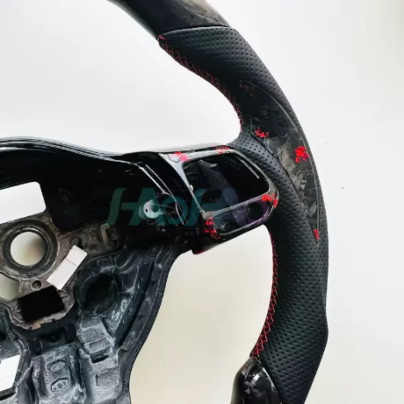 Suitable for Golf 6GTI MK6 steering wheel frame decorative strip, available in silver, glossy black, forged carbon fiber, and va