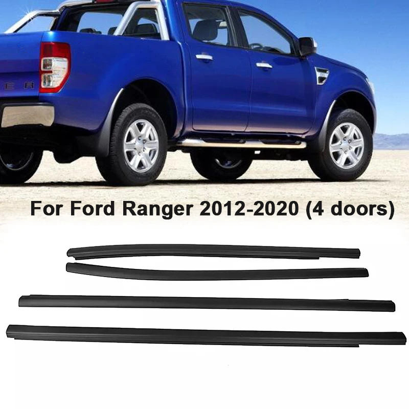 Car Side Window Weatherstrips Doors Glass Windows Weather Strip Moulding Trim Sealing Strips for Ford Ranger 2012-2020 (4 doors)