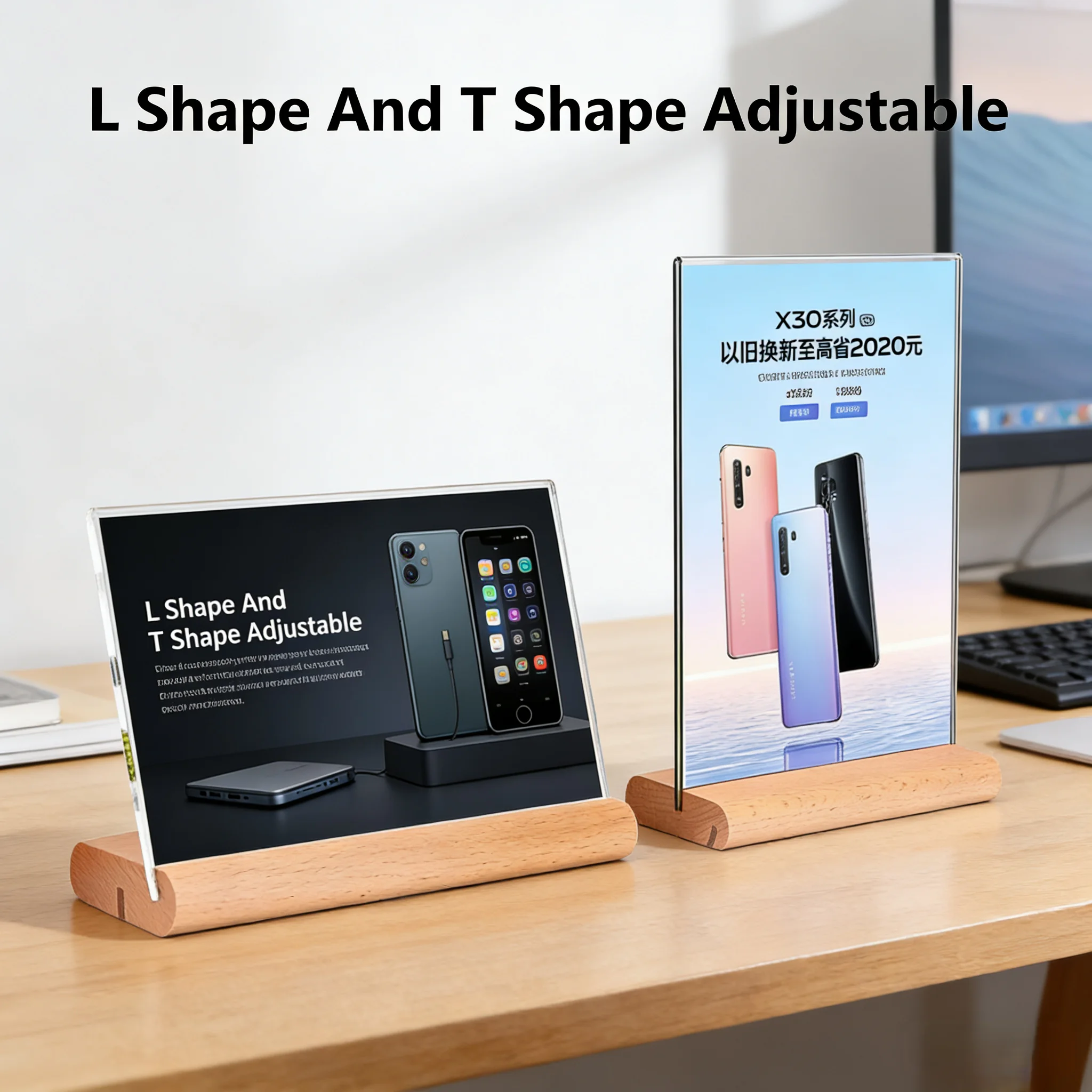 5 Pieces A6 100x150mm T / L Use Acrylic Sign Holder Display Stand Restaurant Menu Paper Holder Price Picture Photo Ad Frame