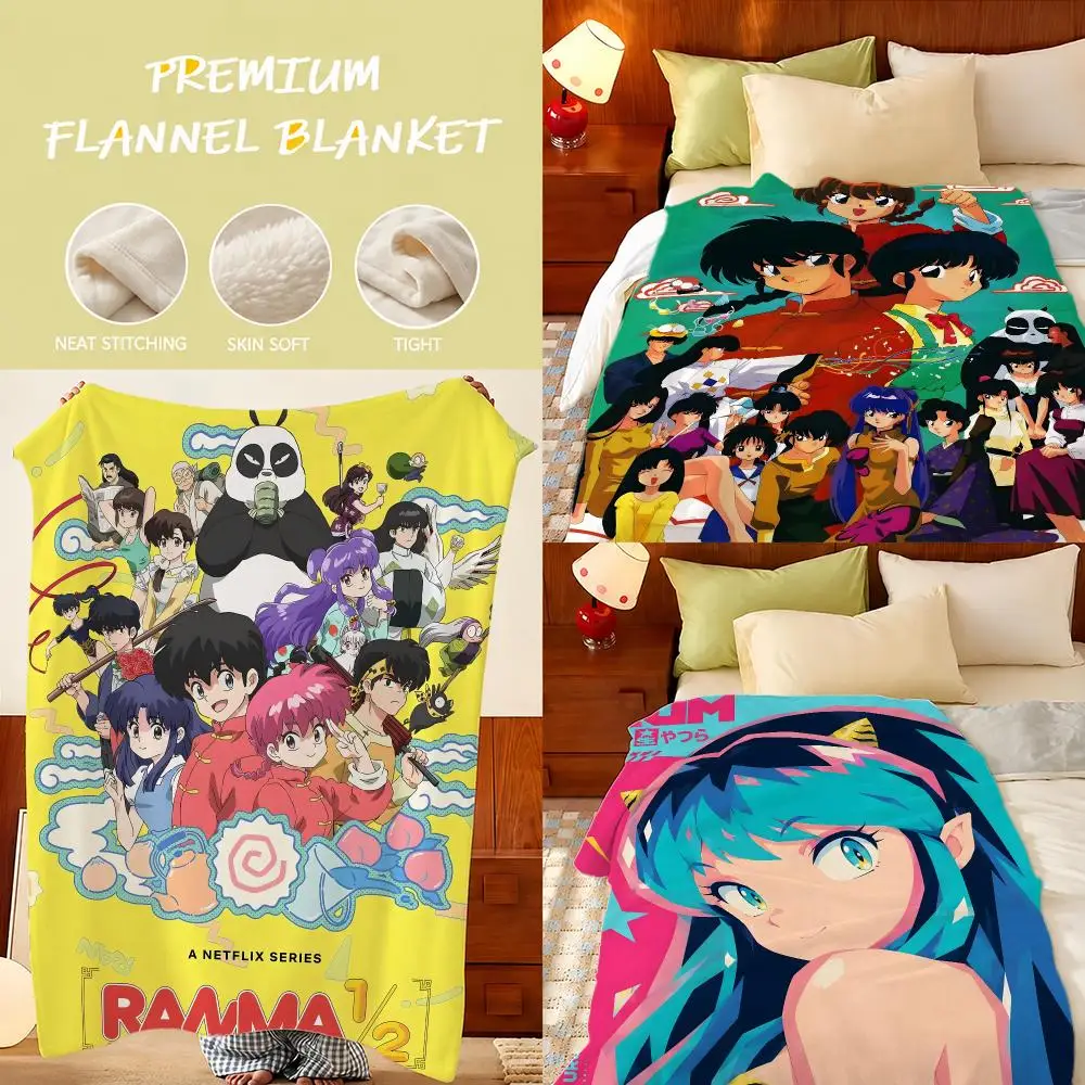 Ranma  Throw Plush Flannel Throw Blanket, Sofa Bed Travel Picnic Home Textile Decor