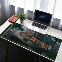 Pixel Mouse Pad Japan Street Large Gamer Mousepad Keyboard Mat Office Mouse Mats Rubber Slipamt Deskpad XXL Table Mat