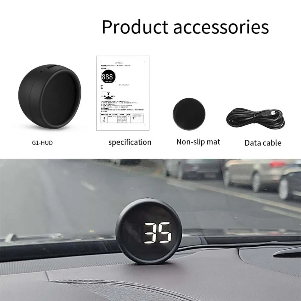 Car HUD GPS On-board Computer Digital Head Up Display Speed Over Speed Alarm Windshield Projector Speedometer Car Accessories