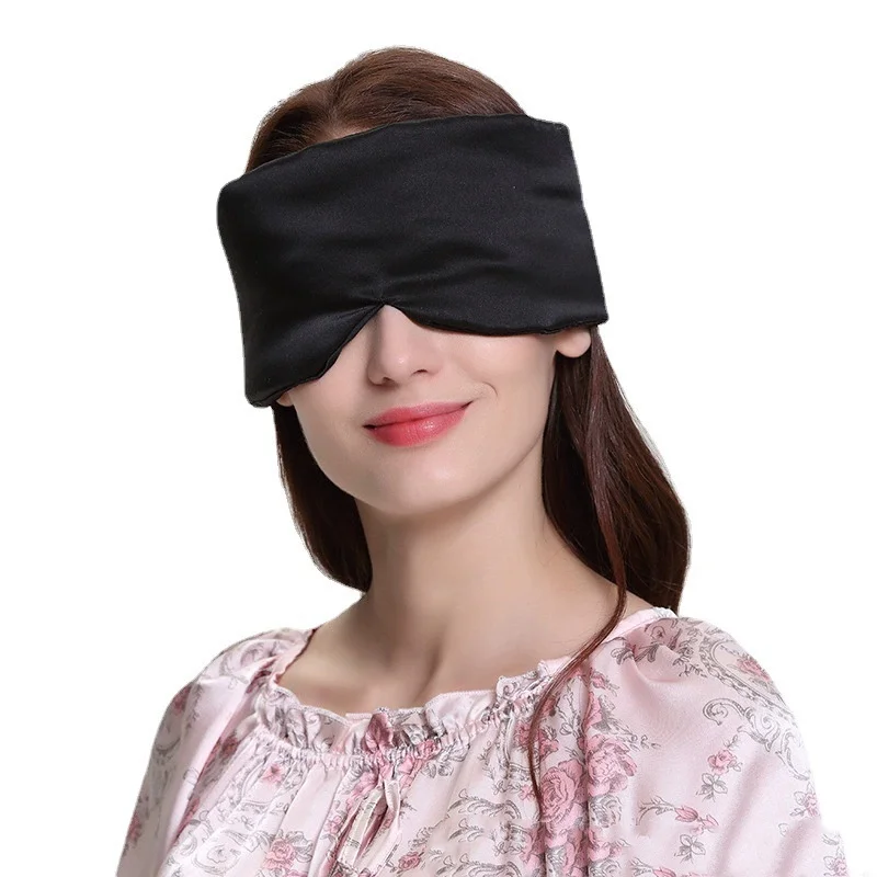 

Silk Sleep Mask Soft Pressureless Sleeping Mask 100% Mulberry Silk for Eye Skin Anti Wrinkles,Adjustable Wide Velcro Ear Cover