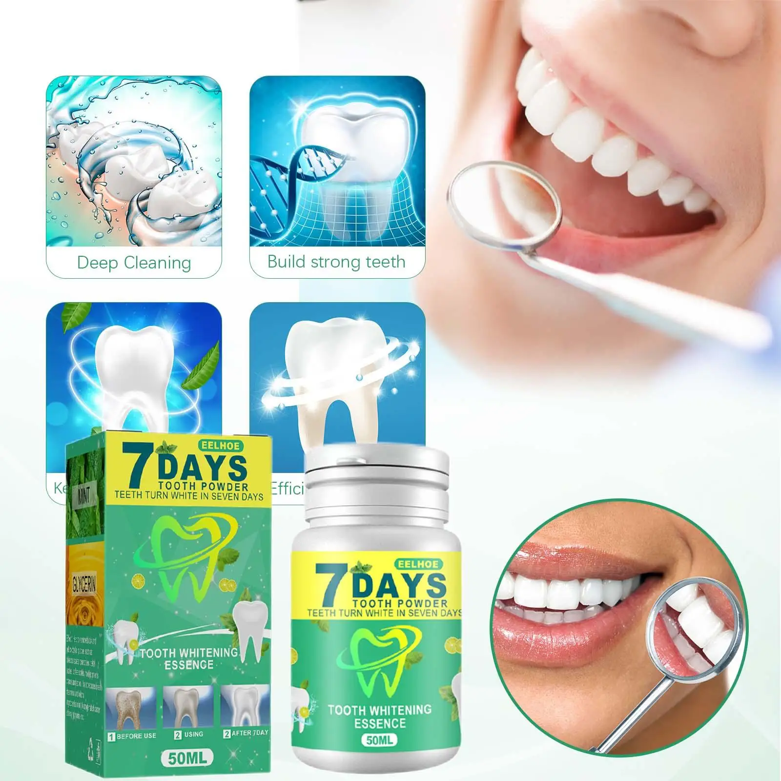 Natural 50G Brightening Stains Removal Enamel Tooth for Sensitive Improve Oral Odor