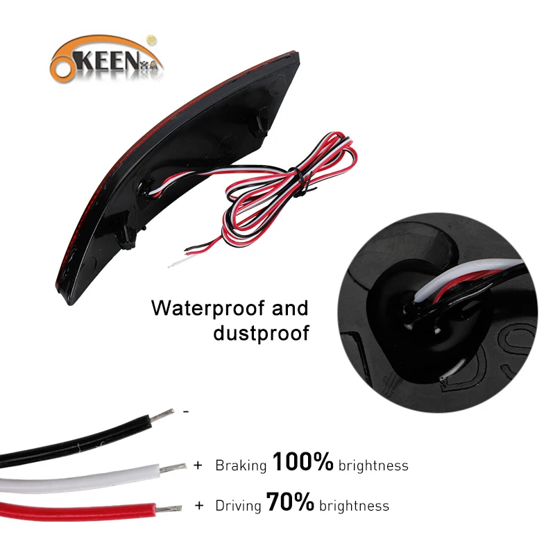 2Pcs For Ford Focus 3 2011 2012 2013 2014  Sedan Hatchback LED Rear Bumper Reflector Light Braking Warning Lamp Auto