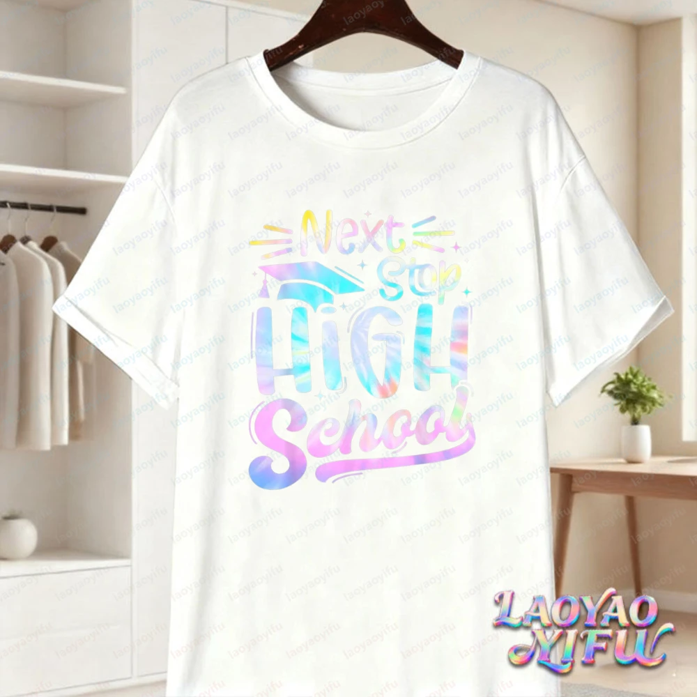 2026 Graduation T-Shirt for Women Men Rainbow High School Next Stop Statement Vintage Classic Graduation Trip Fashion Streetwear