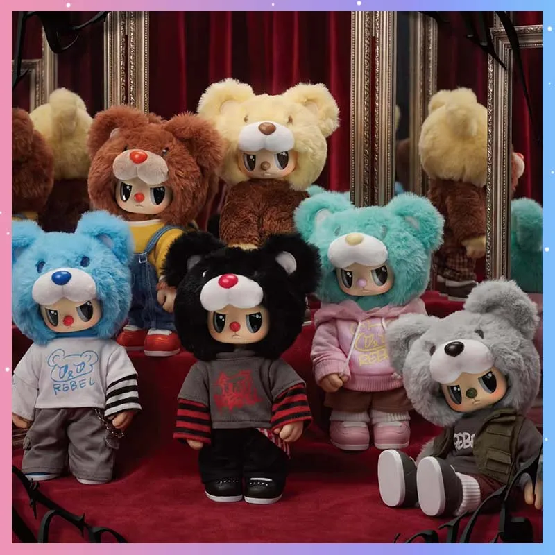 

Оригинальная коллекционная фигурка Rebel Bear Street Series Blind Box: милая виниловая кукла, мультяшный кавайный рюкзак, брелок, украшение, игрушка, подарок