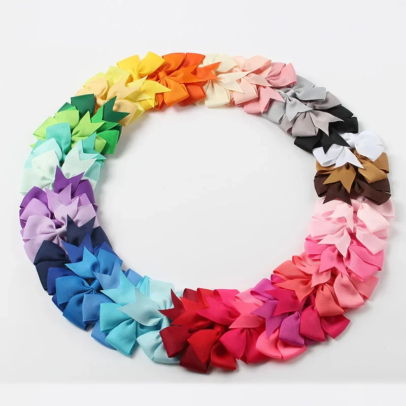 20pcs/lot Baby Girls Ribbon Bow Clips Hairpins Alligator Metal Hair Bows Clip Headwear Hairbows Hair Accessories