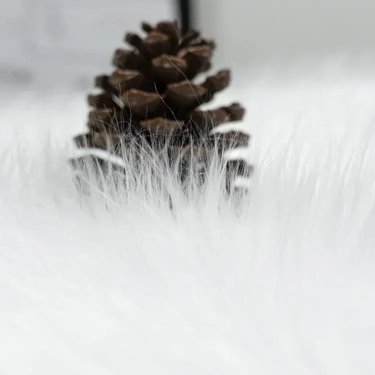 68cm Snowy White Christmas Tree Skirt Plush Faux Fur Xmas Trees Carpet Mat Ornaments For 2024 New Year Home Party Decoration