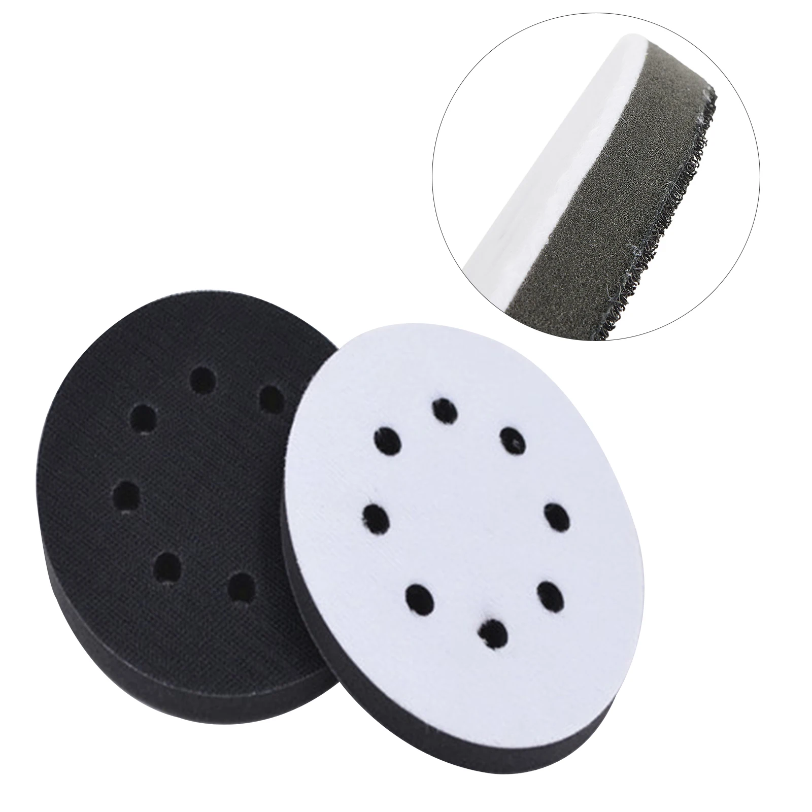 5 Inch 125mm 8 Holes Soft Interface Sanding Polishing Disc Self-adhesive Hook-Loop Backing Pad Abrasive Tools