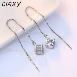 2023 New In Tassel Square Long Hanging Dangle Earrings Women Unique Rubik's Cube Zircon Korean Drop Earring Luxury Jewelry Gift