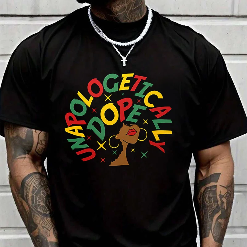 

Men's Black New T-Shirt UNAPOLOGETICALLY DOPE Adventure Casual Round Neck Top Tee Printed Tshirt 2026