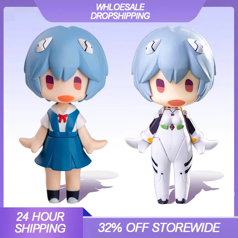 

13CM Q Version Pixel Style Rei Ayanami Action Figure Collectible Anime Model Toys Gifts Children's Kids Evangelion Collectors