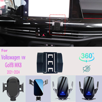 Car Phone Holder For Volkswagen VW Golf 8 MK8 2021 2022-2024 Mobile Phone Support Car Mounts Wireless Charging Car Accessories
