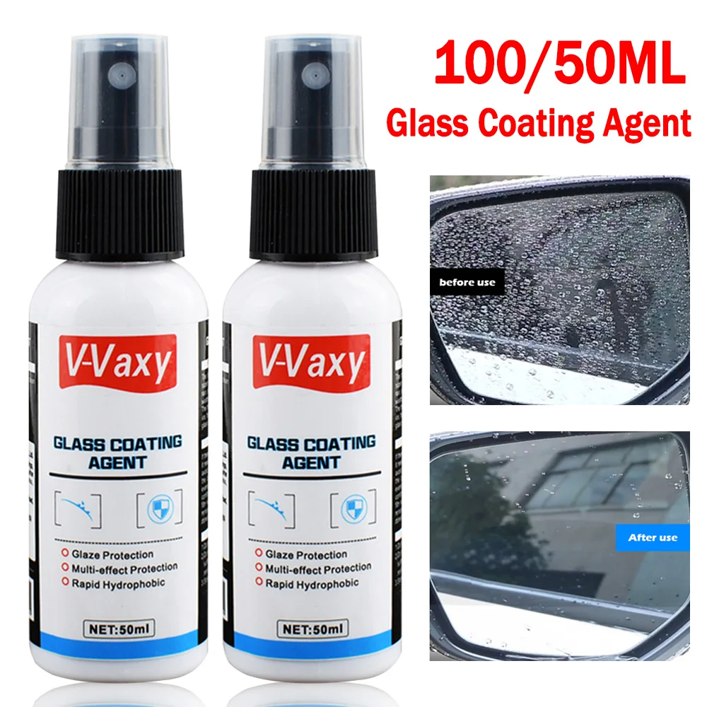 50/100ML Windshield Coating Agent Waterproof Rainproof Car Hydrophobic Coating Agent Side Mirror Window Glass Oil Remover