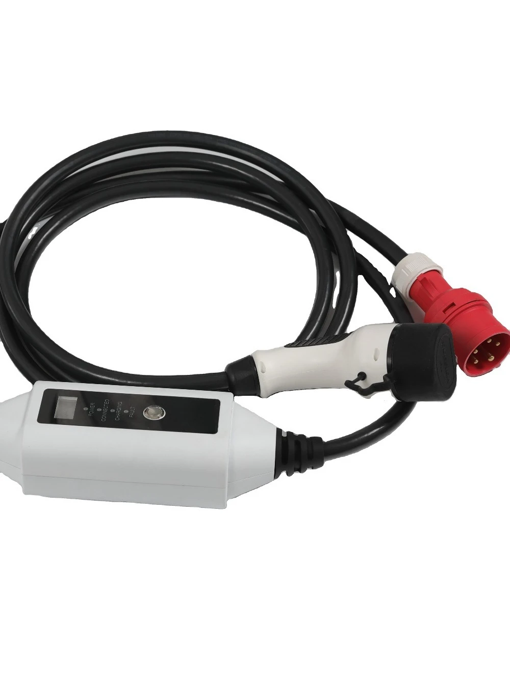 22KW Type 2 Electric Car Vehicle EV Charger with Red CEE Plug 32A Adjustable 16.4ft EV Cable Charging Connector