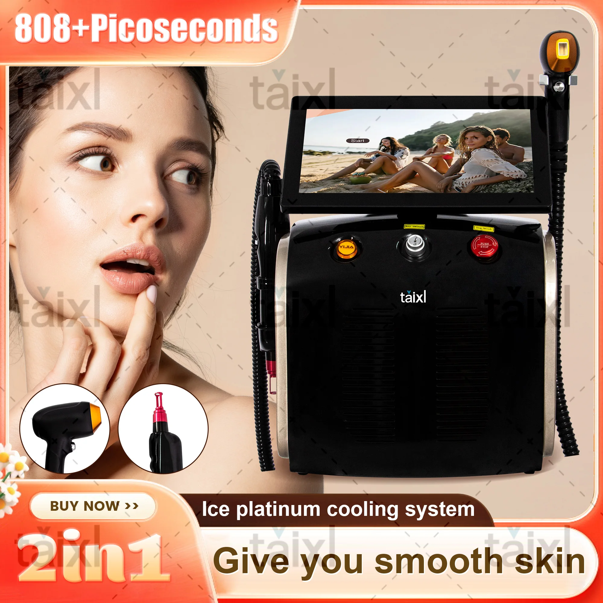 Titanium Hair Removal Professional 2-In-1 2025 Diode Laser Pico Ipl Nd Yag Picosecond Opt Tattoo Remove