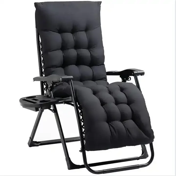 2026 Wholesale Outdoor Beach Lounge Chair Adjustable Zero Gravity Recliner With Detachable Soft Cushion Folding Garden Chair