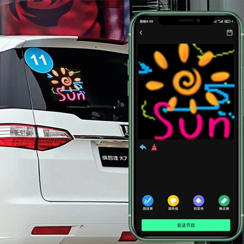 Painel de Tela LED, Full Color, WiFi, Programável, Breakaway Box, Programável, Bluetooth, App, DIY, HD, 64x64 Pixel