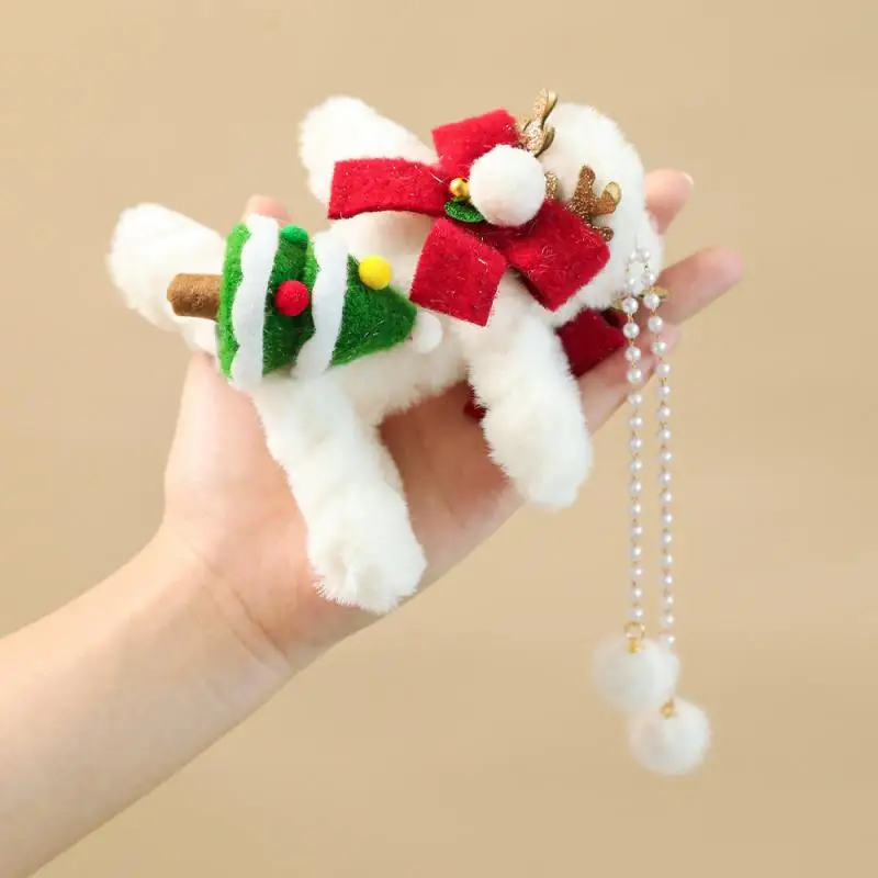 Clips Girls Cute Ponytail Hair Crabs Claw Headwear Christmas Snowman Plush Hair Claw Red Festive Celebrate Hairpin Hair