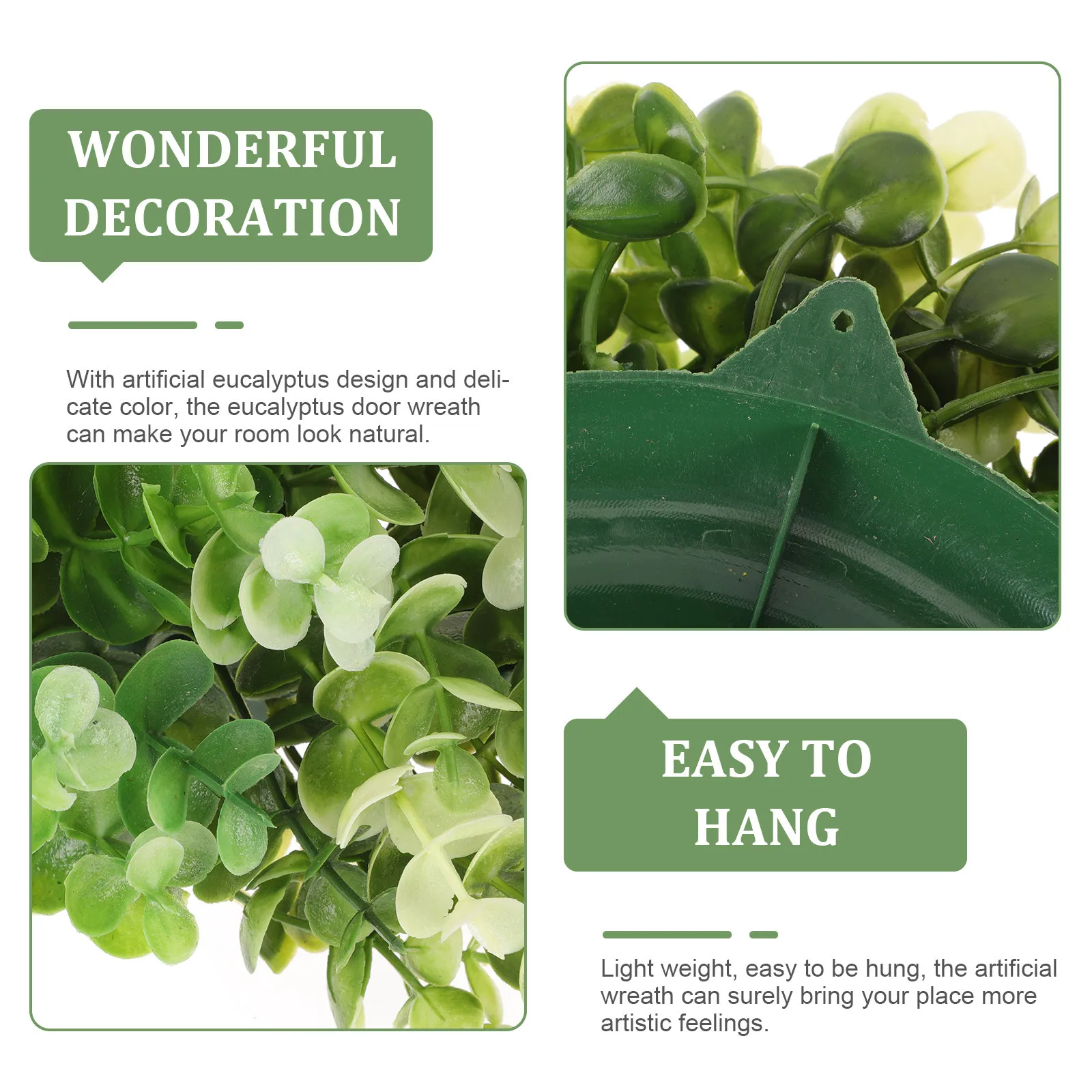 

Large Artificial Eucalyptus Wreath Green Leaf Garland for Door Window Wall Decor Outdoor Indoor Party Wedding Hanging Ornament