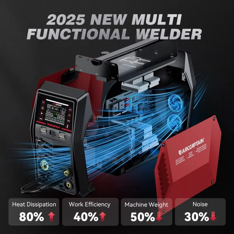 MIG205MP 205A Smart Control MIG Welder Portable Multi Process Welding System With APP And Spool Gun Support