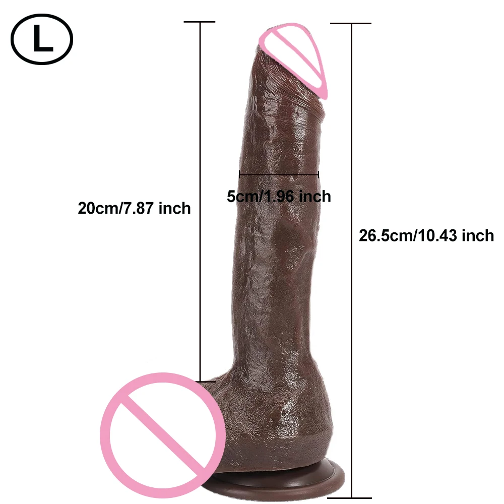 Real Skin Realistic Dildo Powerful Suction Cup Penis Sex Toy Flexible G-spot Dick with Curved Shaft and Ball Toys for Adults 18