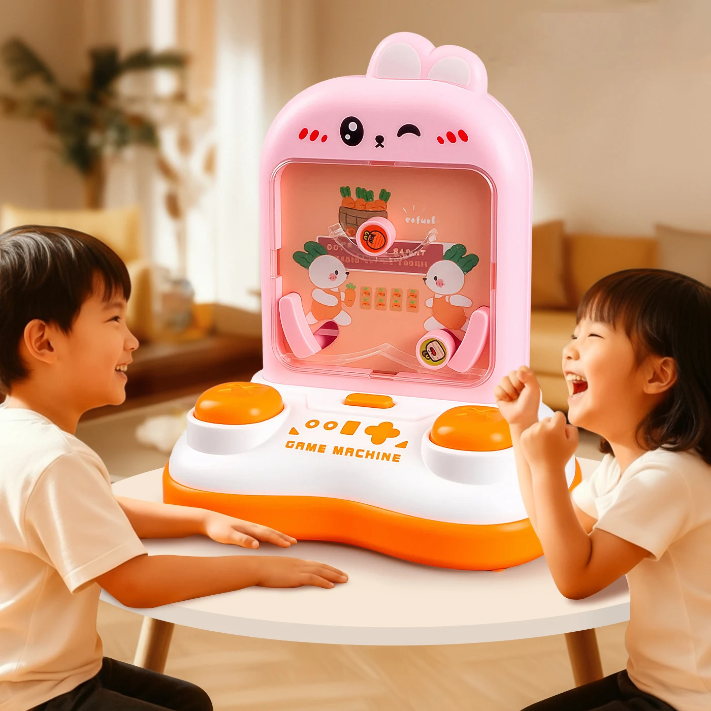 Kids Puzzle Cartoon Dinosaur Pinball Machine Toy Fun Family Party Desktop Games Cute Rabbit Catapult Machine Decompression Toy